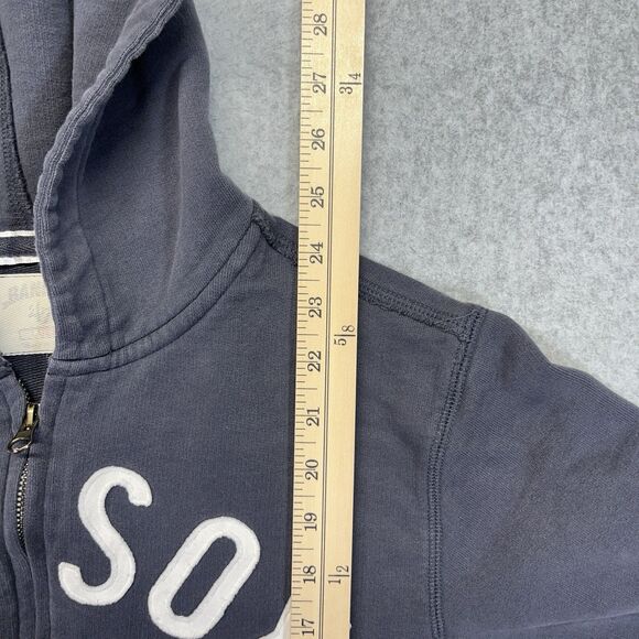 47 Brand Banner MLB Boston Red Sox Zip Up Hoodie Women’s Medium Blue Distressed - Picture 10 of 11